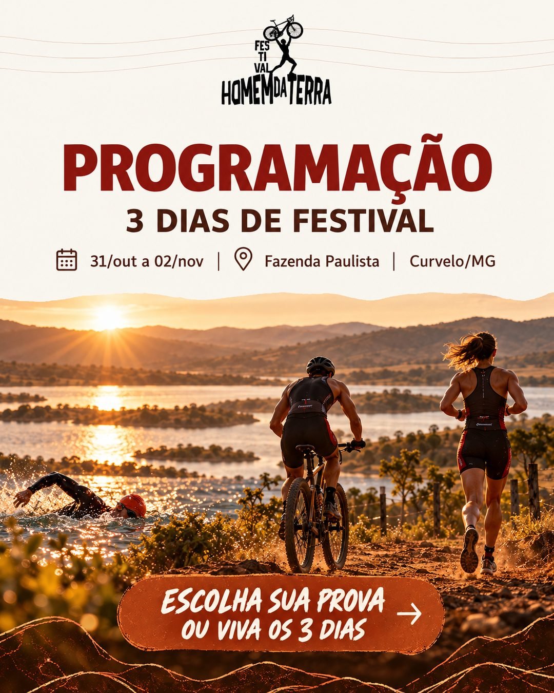 Arte: Programação dos 3 dias
